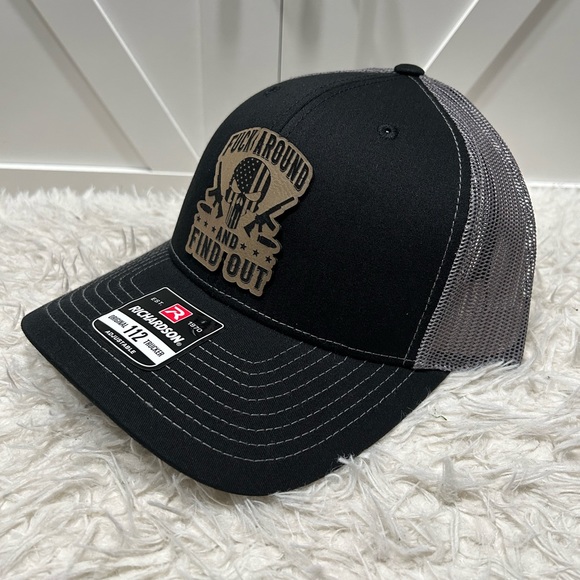 F*ck around and find out! Laser engraved Richardson 112 trucker hat. - Picture 1 of 2